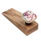 2 Pieces Pink Flower Square Ceramic Wooden Door Stopper